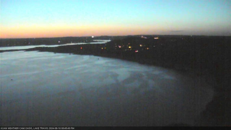Lake Travis webcam, August 16, 2024 8:45 PM CT