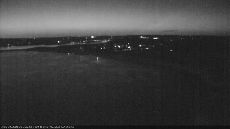 Lake Travis webcam, August 16, 2024 9:00 PM CT