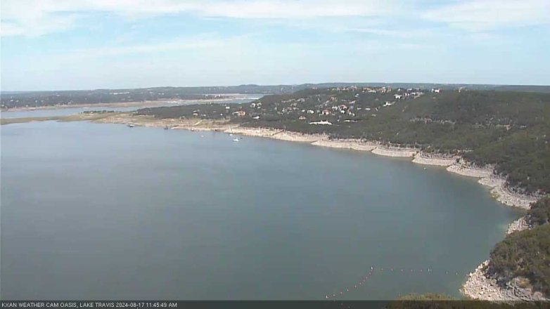 Lake Travis webcam, August 17, 2024 11:45 AM CT