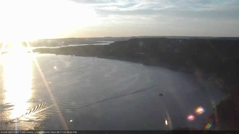 Lake Travis webcam, August 17, 2024 7:45 PM CT