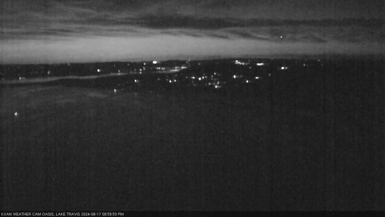 Lake Travis webcam, August 17, 2024 9:00 PM CT