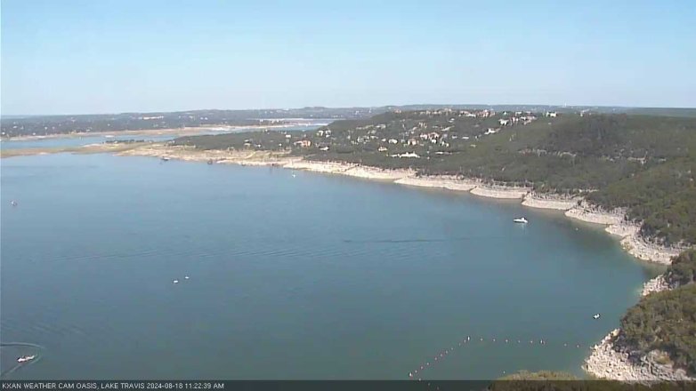 Lake Travis webcam, August 18, 2024 11:25 AM CT