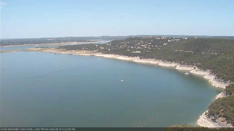 Lake Travis webcam, August 18, 2024 12:25 PM CT
