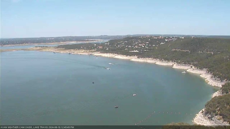 Lake Travis webcam, August 18, 2024 12:45 PM CT