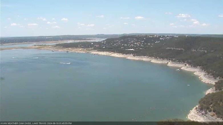 Lake Travis webcam, August 18, 2024 1:45 PM CT