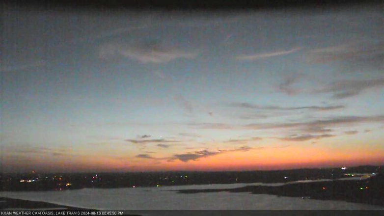 Lake Travis webcam, August 18, 2024 8:45 PM CT