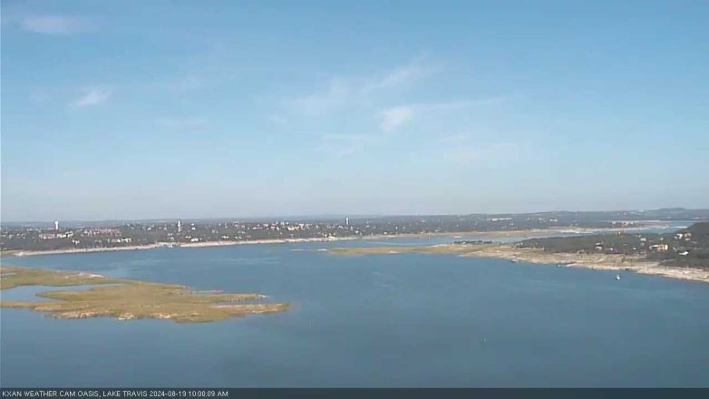 Lake Travis webcam, August 19, 2024 10:00 AM CT