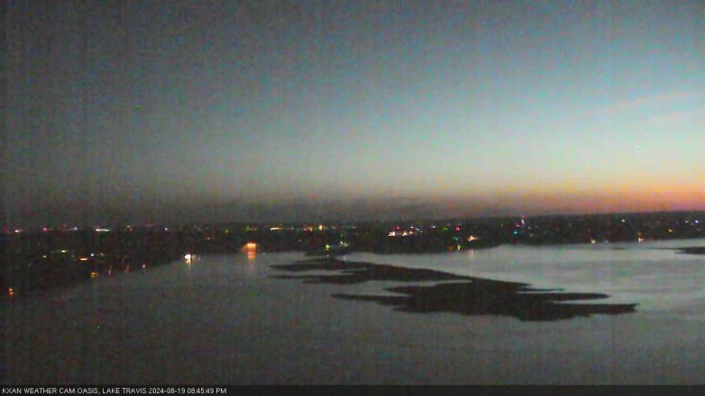 Lake Travis webcam, August 19, 2024 8:45 PM CT