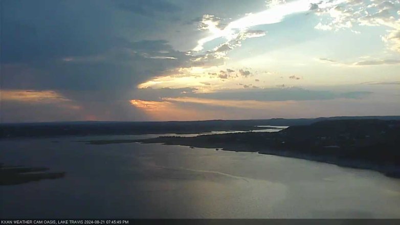 Lake Travis webcam, August 21, 2024 7:45 PM CT