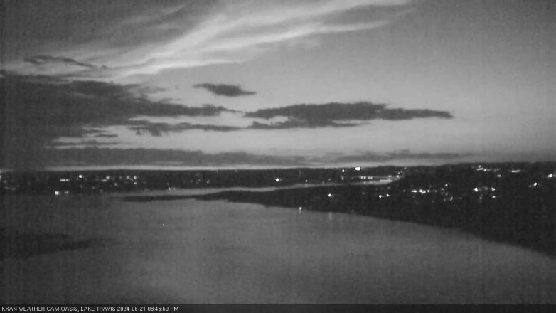 Lake Travis webcam, August 21, 2024 8:45 PM CT