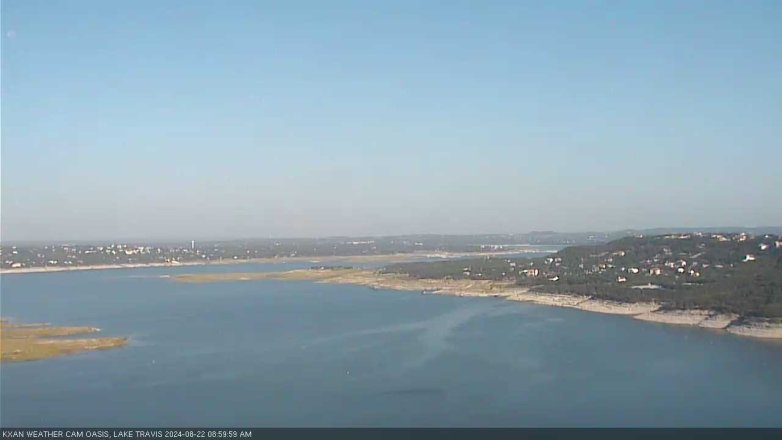 Lake Travis webcam, August 22, 2024 9:00 AM CT