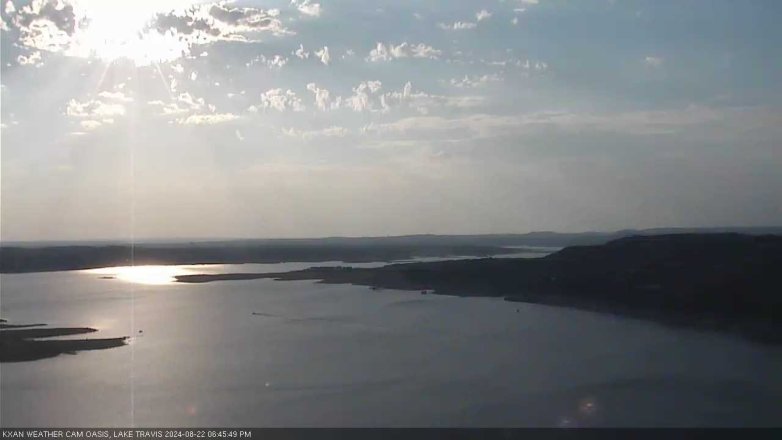 Lake Travis webcam, August 22, 2024 6:45 PM CT