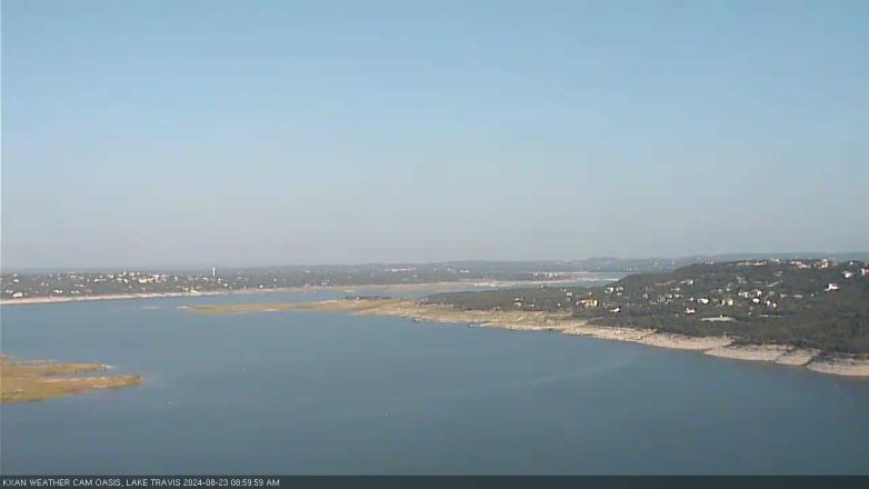 Lake Travis webcam, August 23, 2024 9:00 AM CT