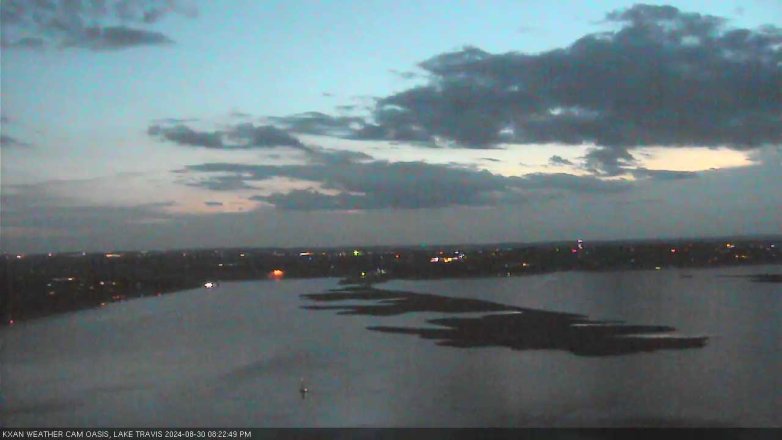Lake Travis webcam, August 30, 2024 8:25 PM CT
