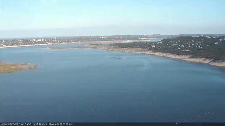 Lake Travis webcam, August 31, 2024 9:00 AM CT