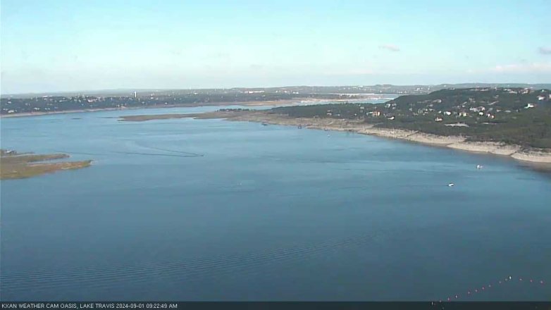 Lake Travis webcam, September 1, 2024 9:25 AM CT