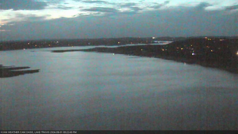 Lake Travis webcam, September 1, 2024 8:25 PM CT