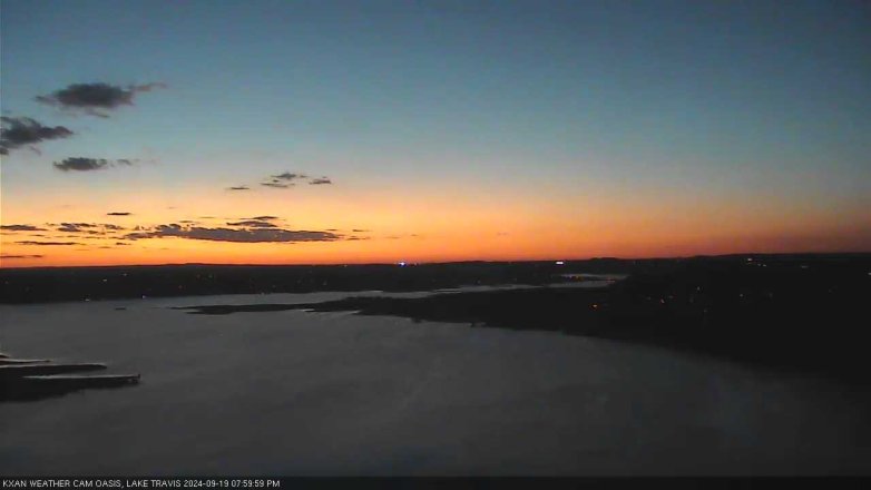 Lake Travis webcam, September 19, 2024 8:00 PM CT