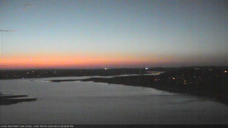Lake Travis webcam, September 23, 2024 8:00 PM CT