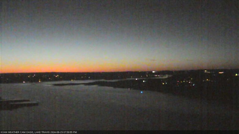 Lake Travis webcam, September 29, 2024 8:00 PM CT