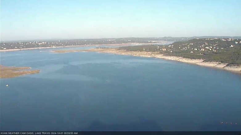 Lake Travis webcam, October 1, 2024 9:00 AM CT