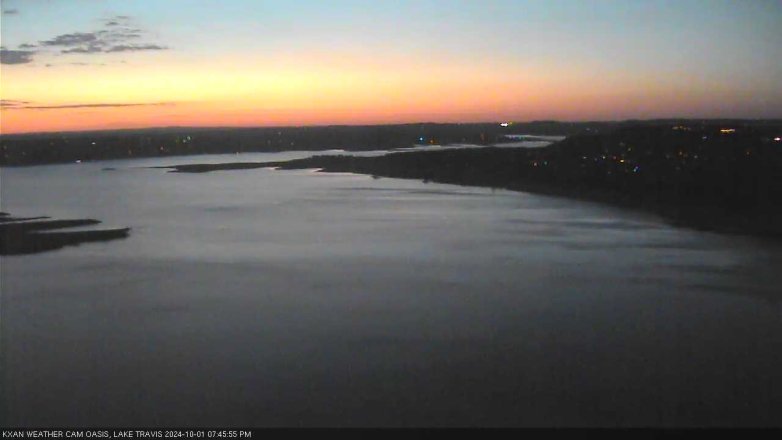 Lake Travis webcam, October 1, 2024 7:45 PM CT