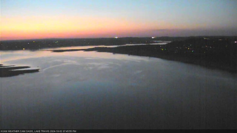 Lake Travis webcam, October 2, 2024 7:45 PM CT