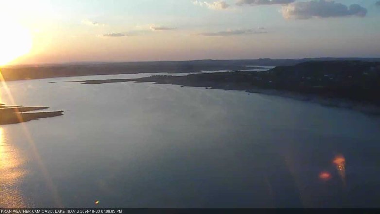 Lake Travis webcam, October 3, 2024 7:00 PM CT
