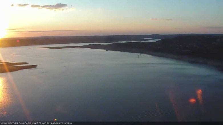 Lake Travis webcam, October 6, 2024 7:00 PM CT