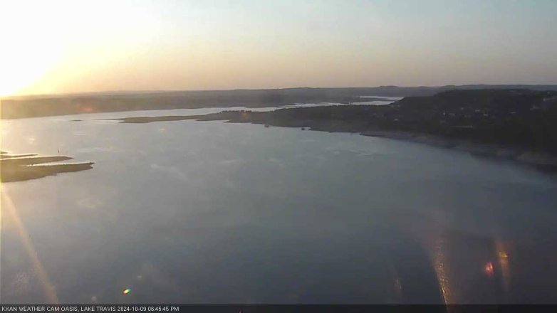 Lake Travis webcam, October 9, 2024 6:45 PM CT