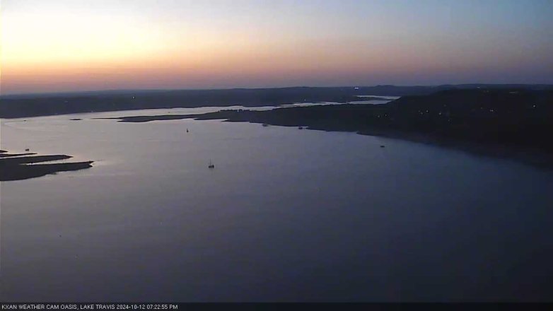 Lake Travis webcam, October 12, 2024 7:25 PM CT