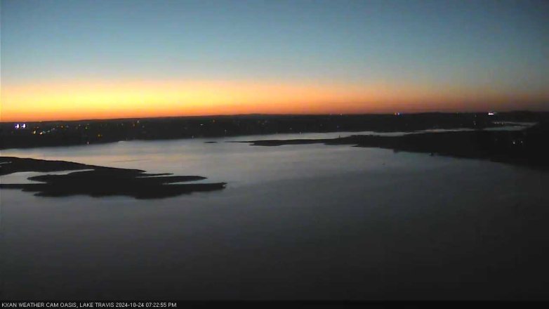 Lake Travis webcam, October 24, 2024 7:25 PM CT