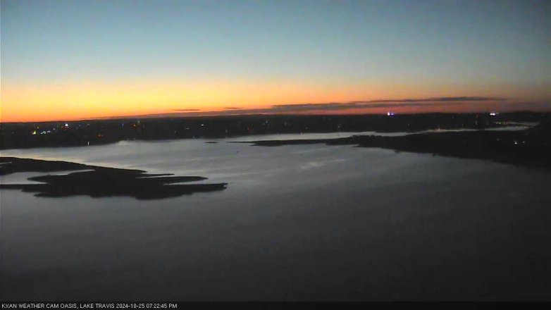 Lake Travis webcam, October 25, 2024 7:25 PM CT