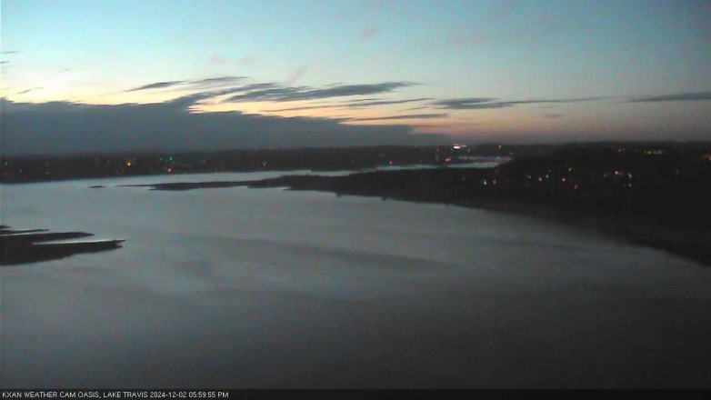 Lake Travis webcam, December 2, 2024 6:00 PM CT