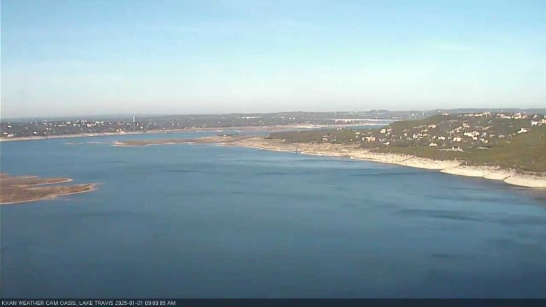 Lake Travis webcam, January 1, 2025 9:00 AM CT