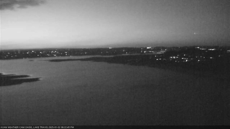 Lake Travis webcam, January 2, 2025 6:25 PM CT