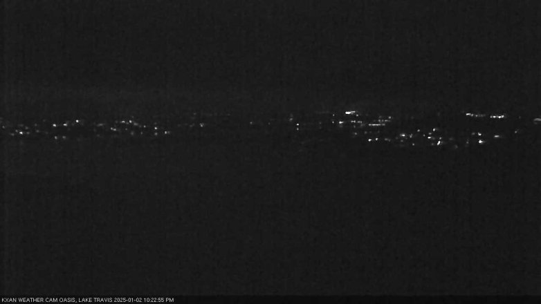 Lake Travis webcam, January 2, 2025 10:25 PM CT