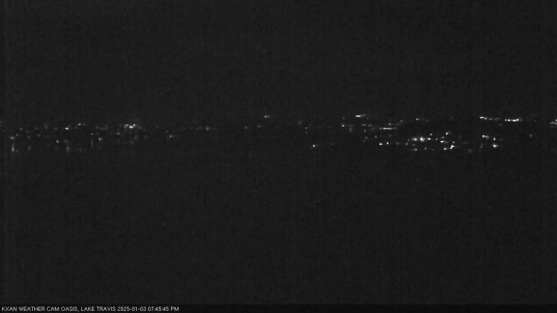 Lake Travis webcam, January 3, 2025 7:45 PM CT