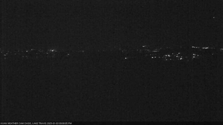 Lake Travis webcam, January 3, 2025 9:00 PM CT