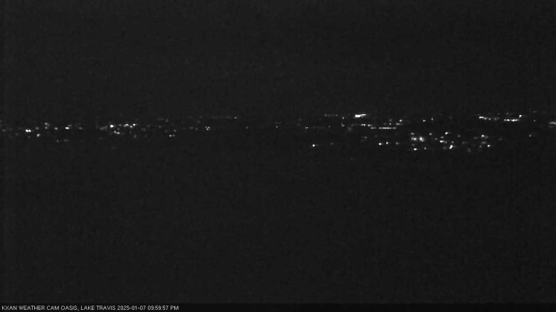 Lake Travis webcam, January 7, 2025 10:00 PM CT