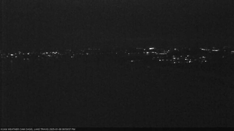 Lake Travis webcam, January 8, 2025 9:00 PM CT