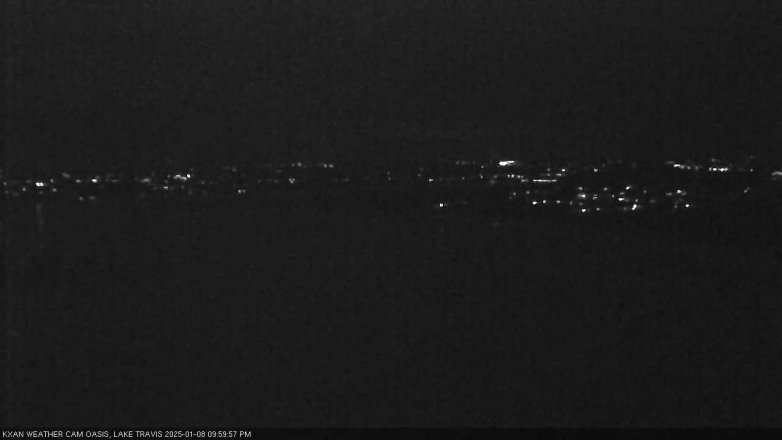 Lake Travis webcam, January 8, 2025 10:00 PM CT