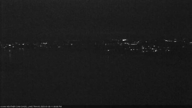 Lake Travis webcam, January 8, 2025 11:00 PM CT