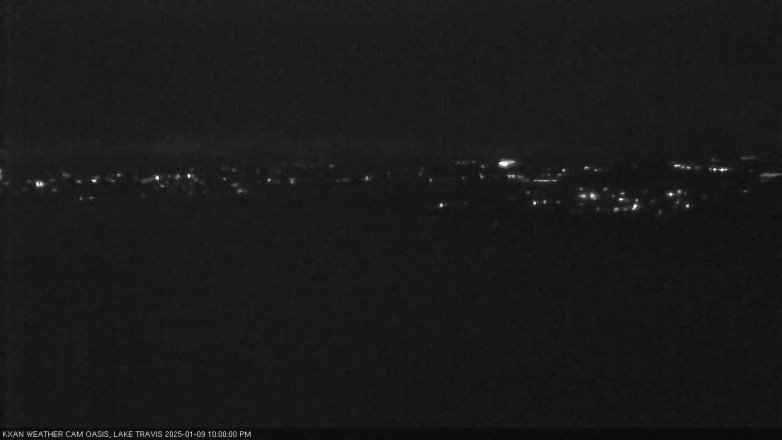 Lake Travis webcam, January 9, 2025 10:00 PM CT