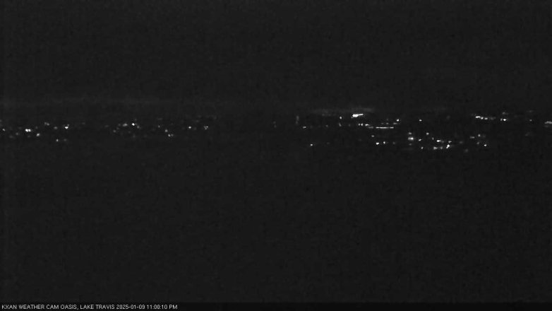 Lake Travis webcam, January 9, 2025 11:00 PM CT
