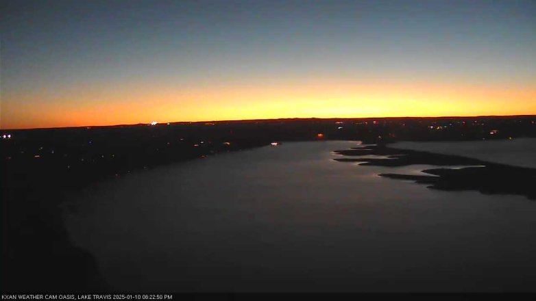Lake Travis webcam, January 10, 2025 6:25 PM CT