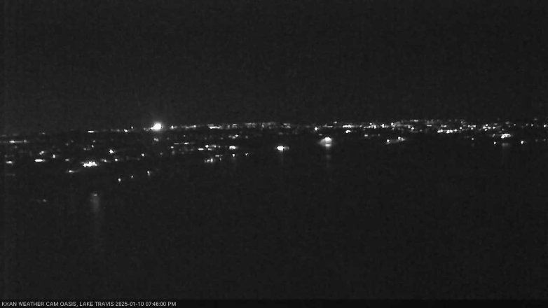 Lake Travis webcam, January 10, 2025 7:45 PM CT