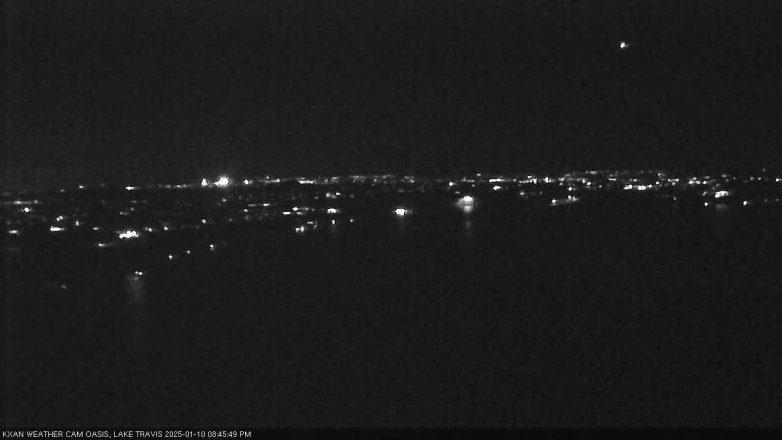 Lake Travis webcam, January 10, 2025 8:45 PM CT