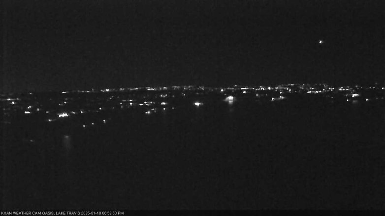 Lake Travis webcam, January 10, 2025 9:00 PM CT