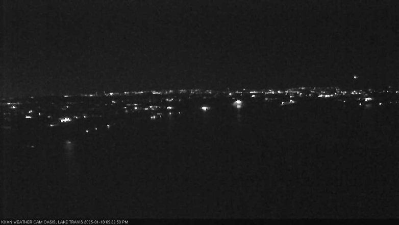 Lake Travis webcam, January 10, 2025 9:25 PM CT